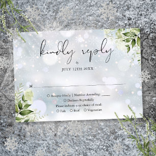 Rustic Greenery Blommigt Winter Wedding OSA Kort