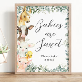 Rustic Greenery Boskap Baby är Sweet Treat Poster