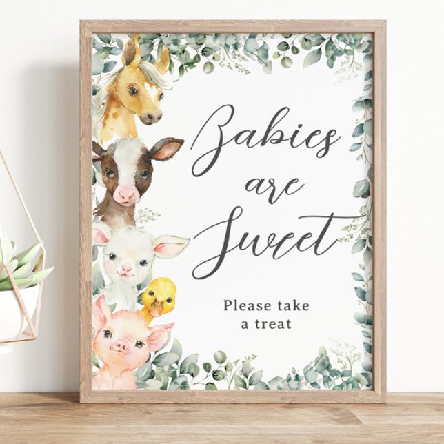Rustic Greenery Boskap Baby är Sweet Treat Poster (Skapare uppladdad)