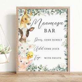 Rustic Greenery Boskap Baby Moomosa Pub-tecken Poster