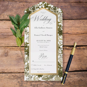 Rustic Greenery Botanical Guld Ram No Middag