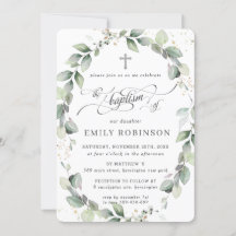 Rustic Greenery Botanical Wandecal Silver Baptism