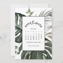 Rustic Greenery Botanical Watercolor Bröllop Spara Datumet