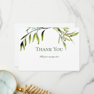 Rustic Greenery Bough Bröllop Tack Kort