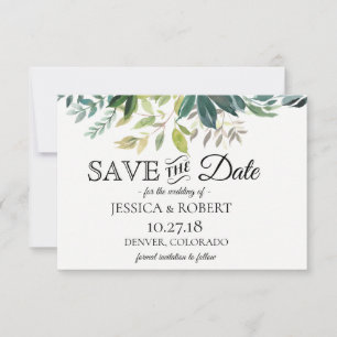 Rustic Greenery Bouquet sparar datumet Spara Datumet