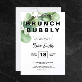 Rustic Greenery Brunch och Bubly Möhippa Inbjudningar
