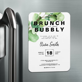 Rustic Greenery Brunch och Bubly Möhippa Magnet