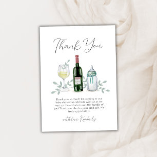 Rustic Greenery Champagne Sip & See Baby Shower Tack Kort