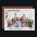 Rustic Greenery Earthy Beige Grönt Dry Push Photo Julkort<br><div class="desc">Den här neutralten boho stil har minimal vinter-grön utformning, med en fotohållare med torr penseleffekt och text i trendningen på boho palette färg. Lägg till ett valfritt meddelande på baksidan eller ändra baksidans design (3 tillgängliga alternativ). QUICK TIP: Om du vill ändra färg i bakgrunden/mönster/text så att den stämmer överens...</div>