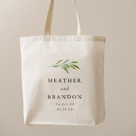 Rustic Greenery Elegant bröllop Guest Favor Tote B Tygkasse