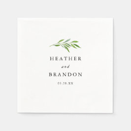 Rustic Greenery Elegant bröllop Reception Bord Pappersservett