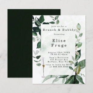 Rustic Greenery Eucalyptus Brunch & Bubly Inbjudningar