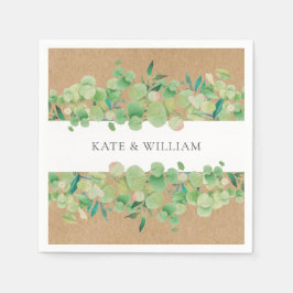 Rustic Greenery Eucalyptus Garland Bröllop Pappersservett