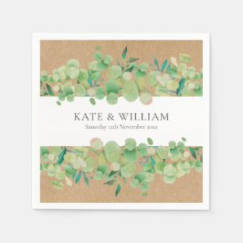 Rustic Greenery Eucalyptus Garland Bröllop Pappersservett