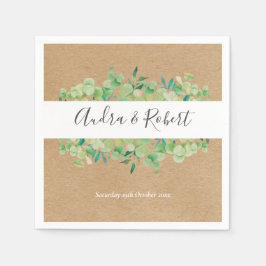 Rustic Greenery Eucalyptus Garland Bröllop Pappersservett