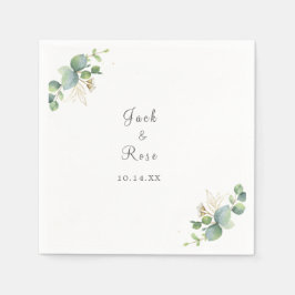 Rustic Greenery Eucalyptus Summer Bröllop. Pappersservett