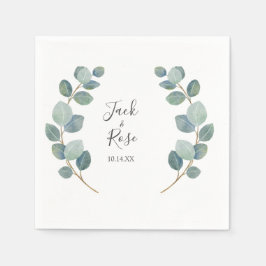 Rustic Greenery Eucalyptus Summer Bröllop. Pappersservett