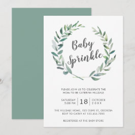 Rustic Greenery Gender Neutral Baby Sprinkle Inbjudningar