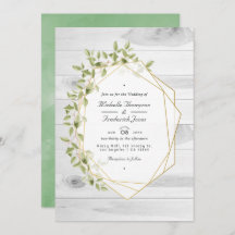 Rustic Greenery Geometric QR Code OSA Bröllop