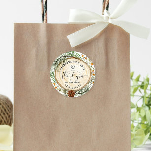 Rustic Greenery Handmade med Kärlek Runt Klistermärke