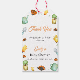 Rustic Greenery Ladybug Garden Baby Shower Presentetikett