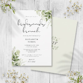 Rustic Greenery Monogram Bridesmaids Brunch Inbjudningar