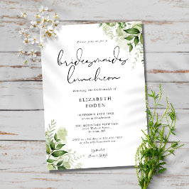 Rustic Greenery Monogram Bridesmaids Luncheon Invi Inbjudningar