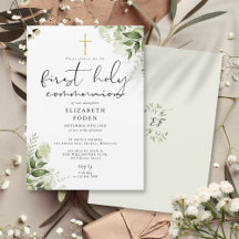 Rustic Greenery Monogram First Heliga Communion