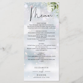 Rustic Greenery Monogram Winter Wedinner Meny