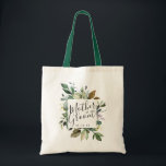 Rustic Greenery Mor i Groom Tygkasse<br><div class="desc">Elegant och söt,  rustik vattenfärg,  grönt botaniskt ram med modern kalligrafi och klassisk typografi till väskan för ditt framtida mor.</div>