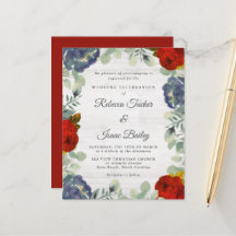 Rustic Greenery Red Blue Blommigt Budget Bröllop