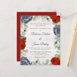 Rustic Greenery Red Blue Blommigt Budget Bröllop