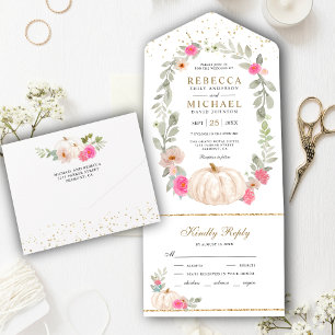 Rustic Greenery Rosa ros White Pumpkin Bröllop