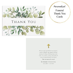 Rustic Greenery Simple Orthodox Christian Funeral Tack Kort