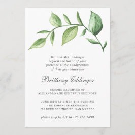 Rustic Greenery Sprig Gender Neutral Annaprashan Inbjudningar