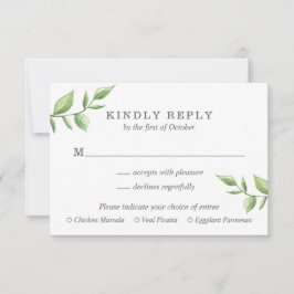 Rustic Greenery Sprig Meal Choice Bröllop OSA Kort