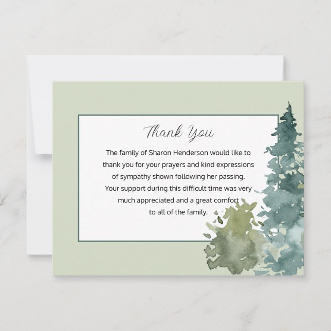 Rustic Greenery-Tackkort-kort Tack Kort (Framsida)