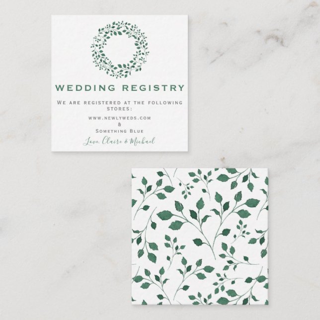 Rustic Greenery Wandan | Bröllop-registerpost Tilläggskort (Fram/baksida)