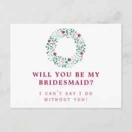 Rustic Greenery Wandan | Var min Bridesmaid Bröllo Inbjudan Vykort