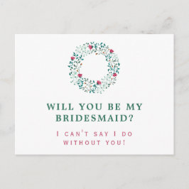 Rustic Greenery Wandan | Var min Bridesmaid Bröllo Inbjudan Vykort