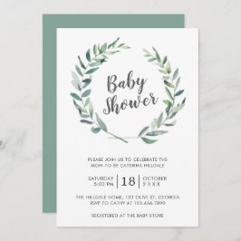 Rustic Greenery WandeGender Neutral Baby Shower Inbjudningar