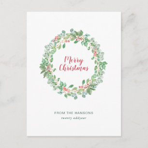 Rustic Greenery Wandey God jul Helg Vykort
