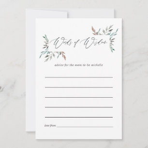 Rustic Greenery Winter Baby Shower Mamma Advice Rådkort