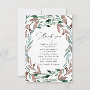 Rustic Greenery Winter Baby Shower Tack Kort
