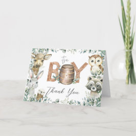 Rustic Greenery Woodland Animals Baby Shower Tält Tack Kort