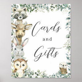 Rustic Greenery Woodland Animals Cards and Gifts Poster
