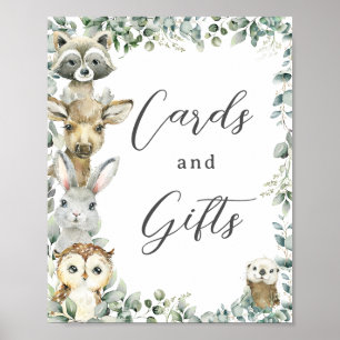Rustic Greenery Woodland Animals Cards and Gifts Poster