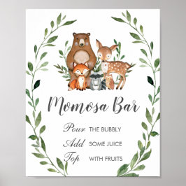 Rustic Greenery Woodland Animals Momosa Pub-tecken Poster
