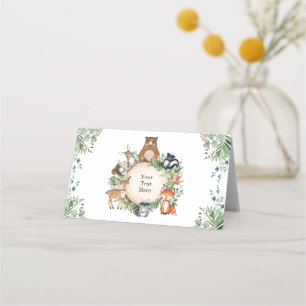 Rustic Greenery Woodland Baby djur Party Placeringskort