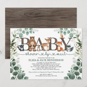 Rustic Greenery Woodland Baby Shower by Mail Inbjudningar